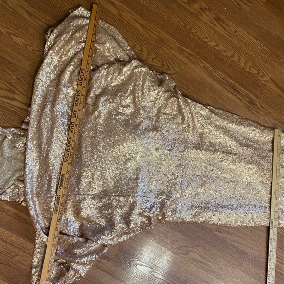 Vintage 90’s Y2K Gold Sequin Gown Homecoming Dress Cowl Backless Dress Prom - Picture 10 of 16